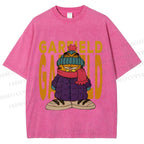 Unisex Garfield Cat Winter Dress Printed Washed Tee
