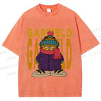 Unisex Garfield Cat Winter Dress Printed Washed Tee