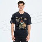 Unisex Cookies Raccoon Printed Washed Tee
