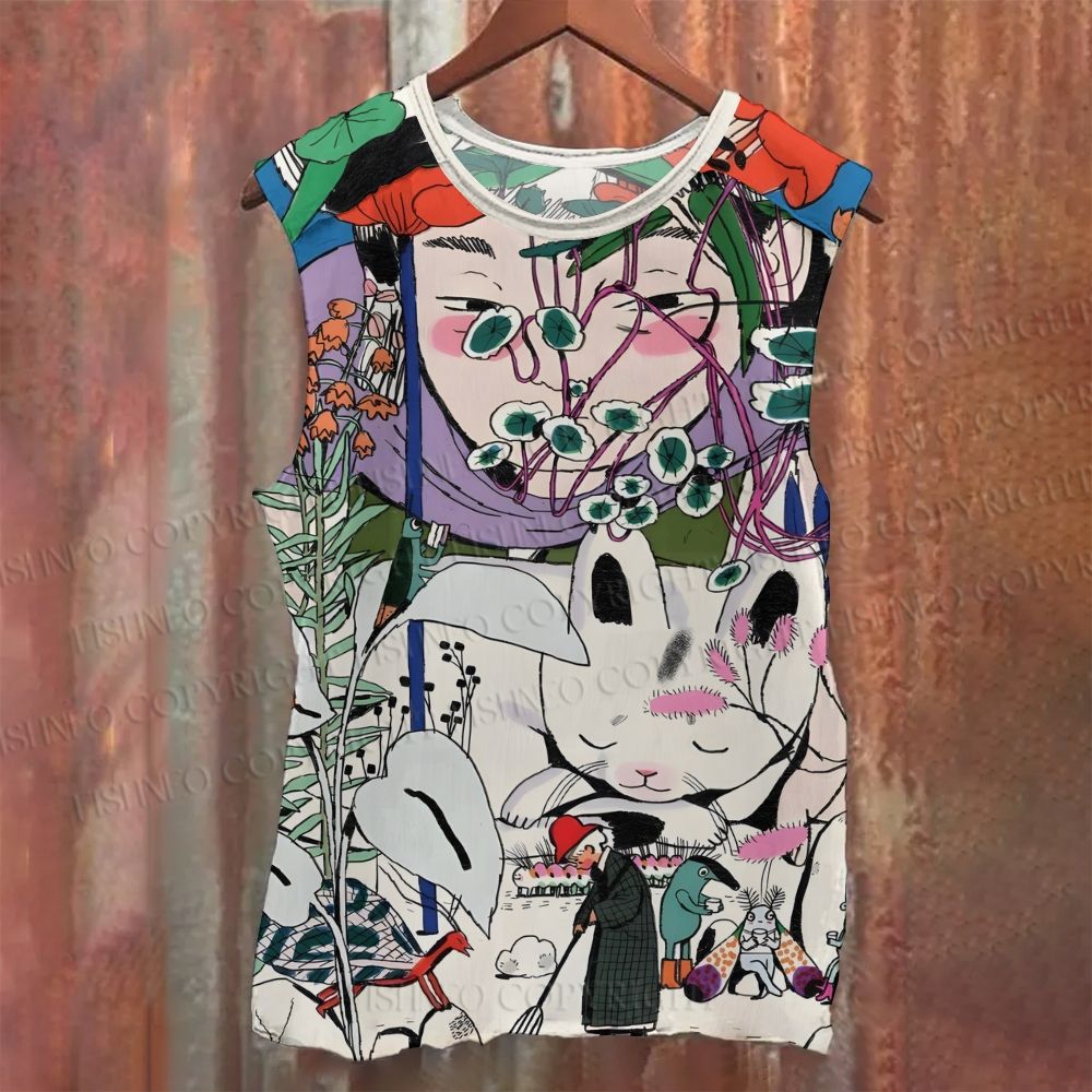 Unisex Vintage Graffiti Casual Printed Tank Top