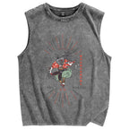 Tengu Karasu Crow Japanese demon Vintage Distressed Washed Tank Top