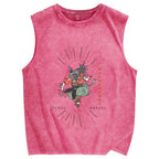 Tengu Karasu Crow Japanese demon Vintage Distressed Washed Tank Top