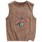 Tengu Karasu Crow Japanese demon Vintage Distressed Washed Tank Top