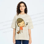 Unisex Yoshitomo Nara Girl Printed Washed Tee