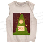 Unisex Yoshitomo Nara Christmas Printed Washed Tank Top