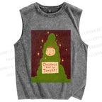 Unisex Yoshitomo Nara Christmas Printed Washed Tank Top