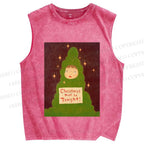 Unisex Yoshitomo Nara Christmas Printed Washed Tank Top