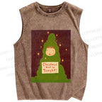 Unisex Yoshitomo Nara Christmas Printed Washed Tank Top