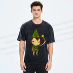 Unisex Yoshitomo Nara Christmas Tree Printed Washed Tee