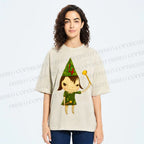 Unisex Yoshitomo Nara Christmas Tree Printed Washed Tee