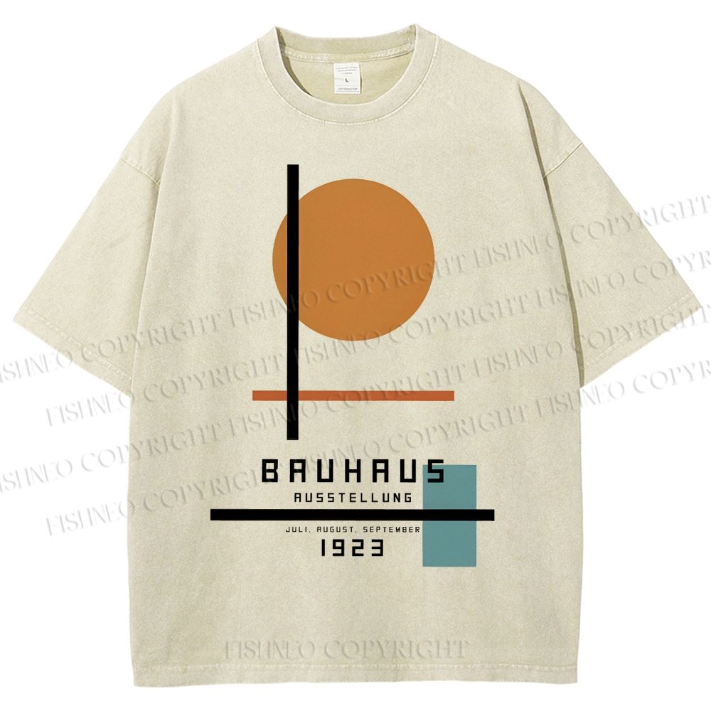 Unisex Bauhaus Geometry Printed Washed Tee
