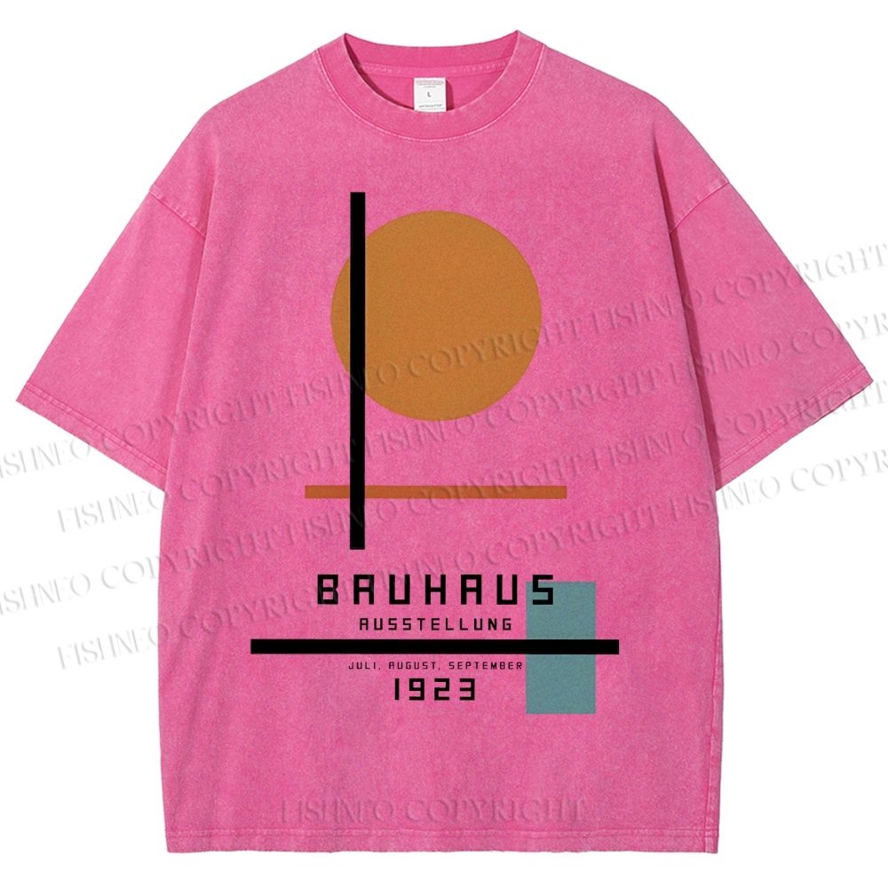 Unisex Bauhaus Geometry Printed Washed Tee