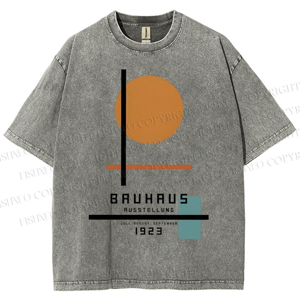 Unisex Bauhaus Geometry Printed Washed Tee