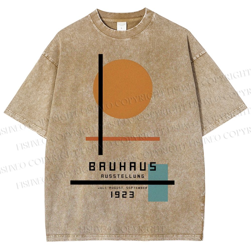 Unisex Bauhaus Geometry Printed Washed Tee