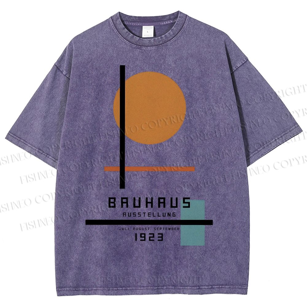 Unisex Bauhaus Geometry Printed Washed Tee