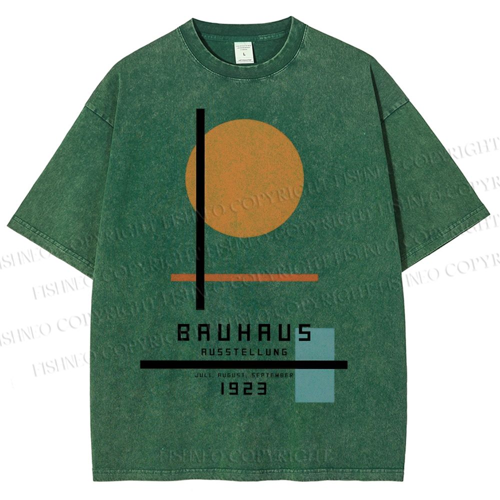 Unisex Bauhaus Geometry Printed Washed Tee