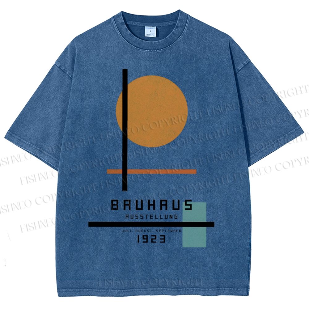 Unisex Bauhaus Geometry Printed Washed Tee