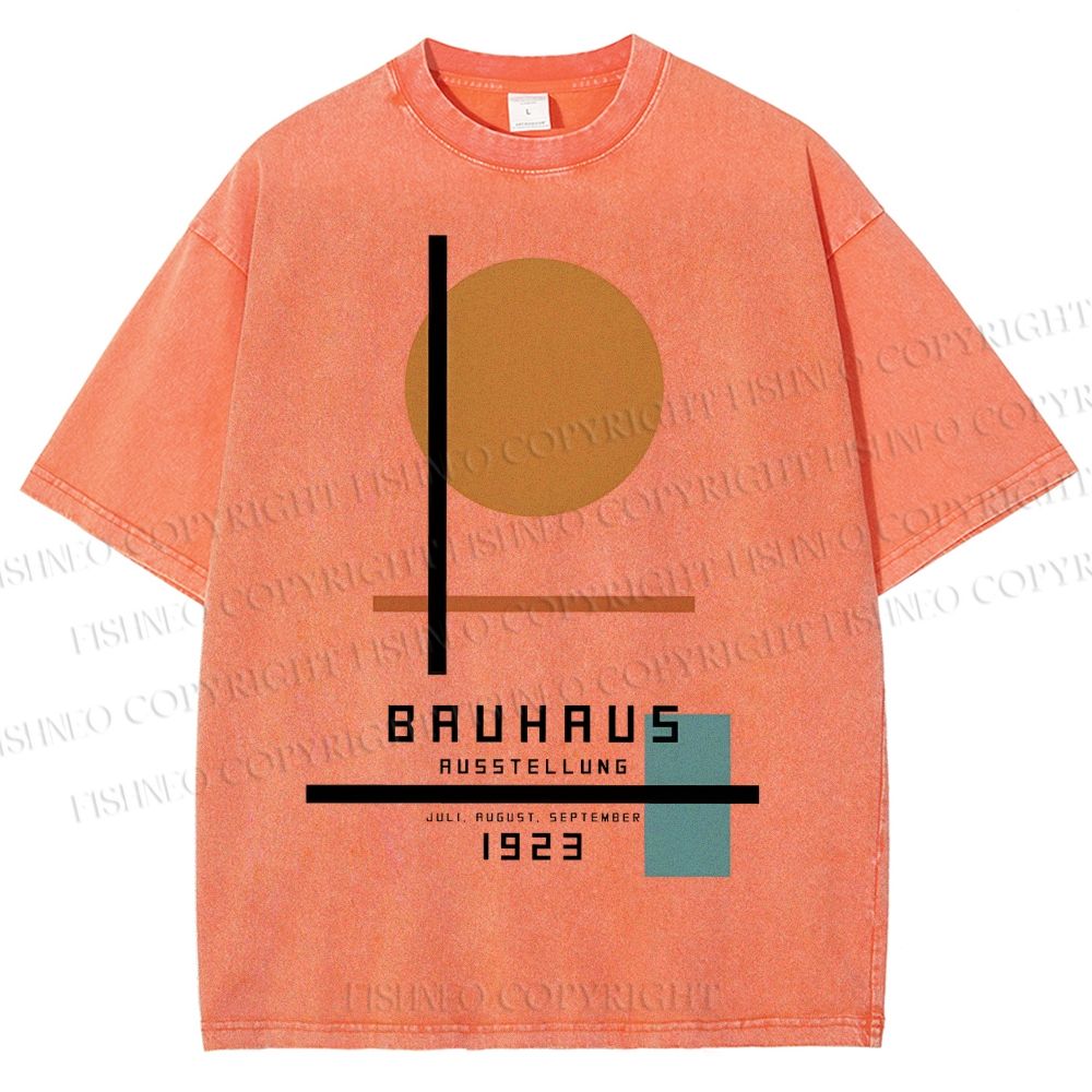 Unisex Bauhaus Geometry Printed Washed Tee