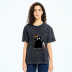 Halloween Back Cat Washed T-Shirt