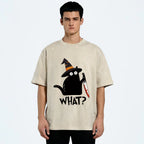 Halloween Back Cat Washed T-Shirt
