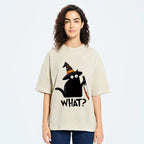 Halloween Back Cat Washed T-Shirt