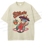Unisex Christmas Santa With ET Printed Washed Tee