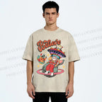 Unisex Christmas Santa With ET Printed Washed Tee