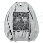 Unisex Bauhaus Style Leopard Printed Sweatshirt