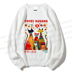 Unisex Yayoi Kusama Cats Dots Printed Sweatshirt