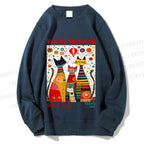 Unisex Yayoi Kusama Cats Dots Printed Sweatshirt