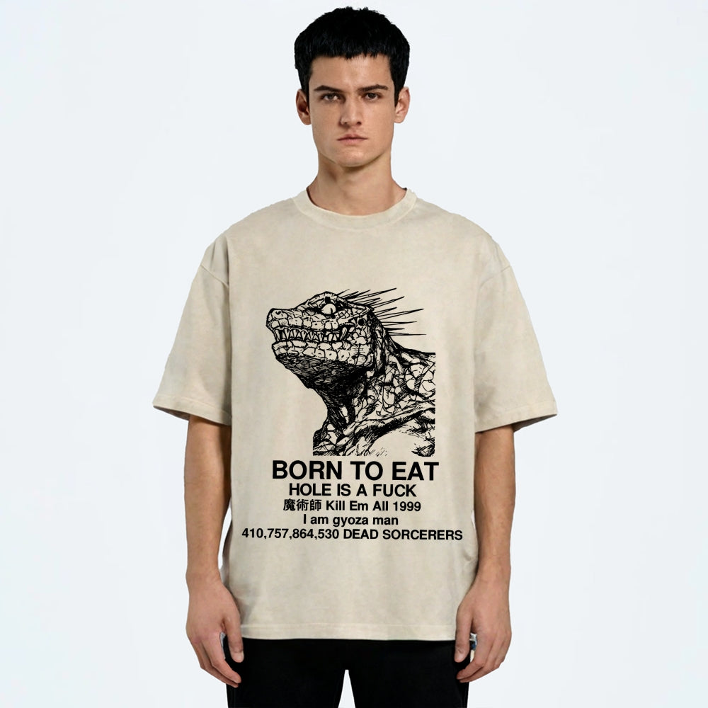 Born To Eat Washed T-Shirt