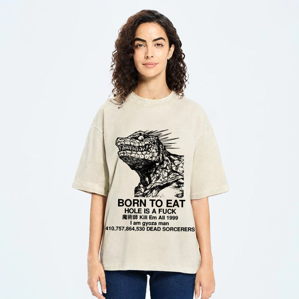 Born To Eat Washed T-Shirt