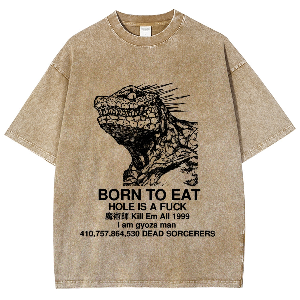 Born To Eat Washed T-Shirt