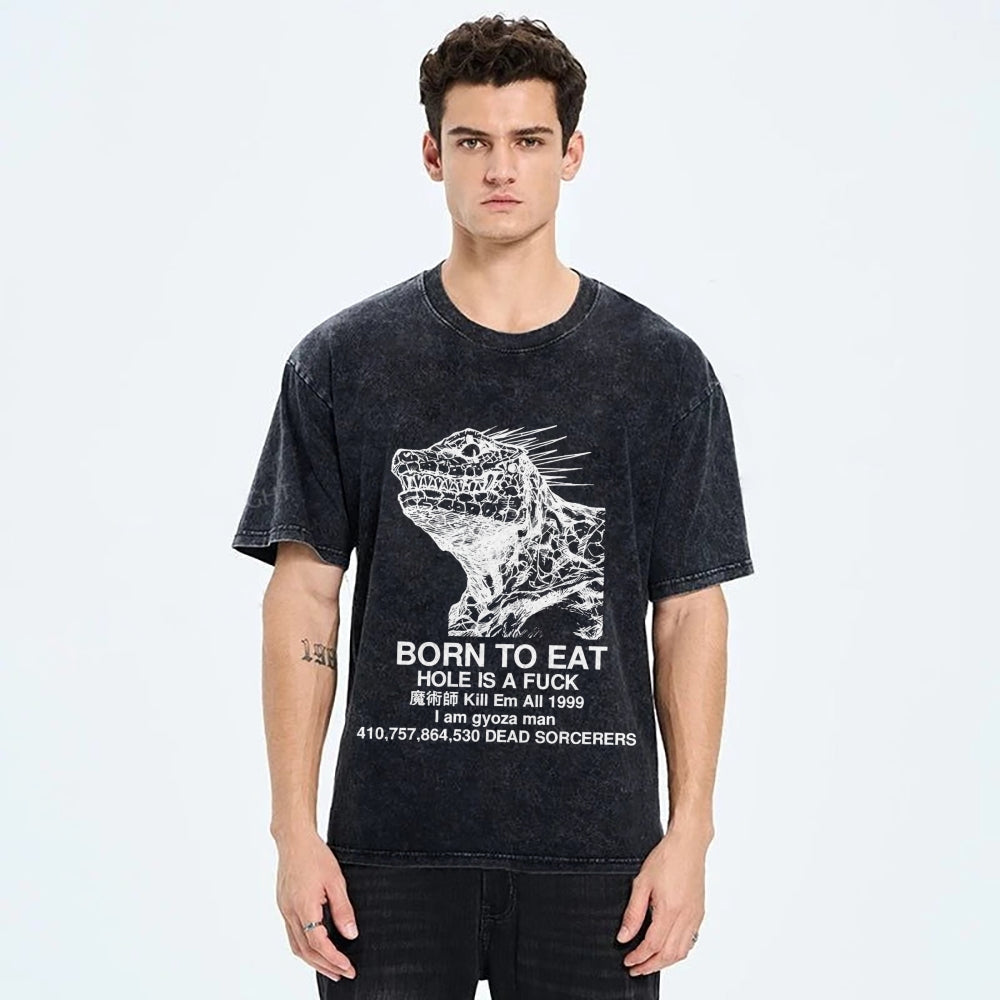 Born To Eat Washed T-Shirt