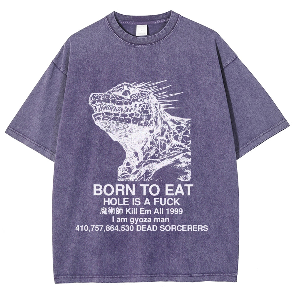 Born To Eat Washed T-Shirt