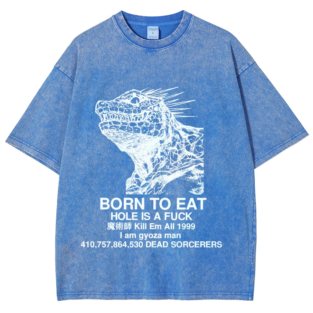 Born To Eat Washed T-Shirt