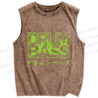 Unisex Drum & Bass Printed Washed Tank Top