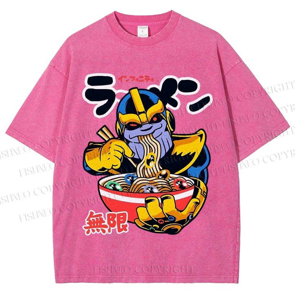 Unisex Infinite Ramen Printed Washed Tee