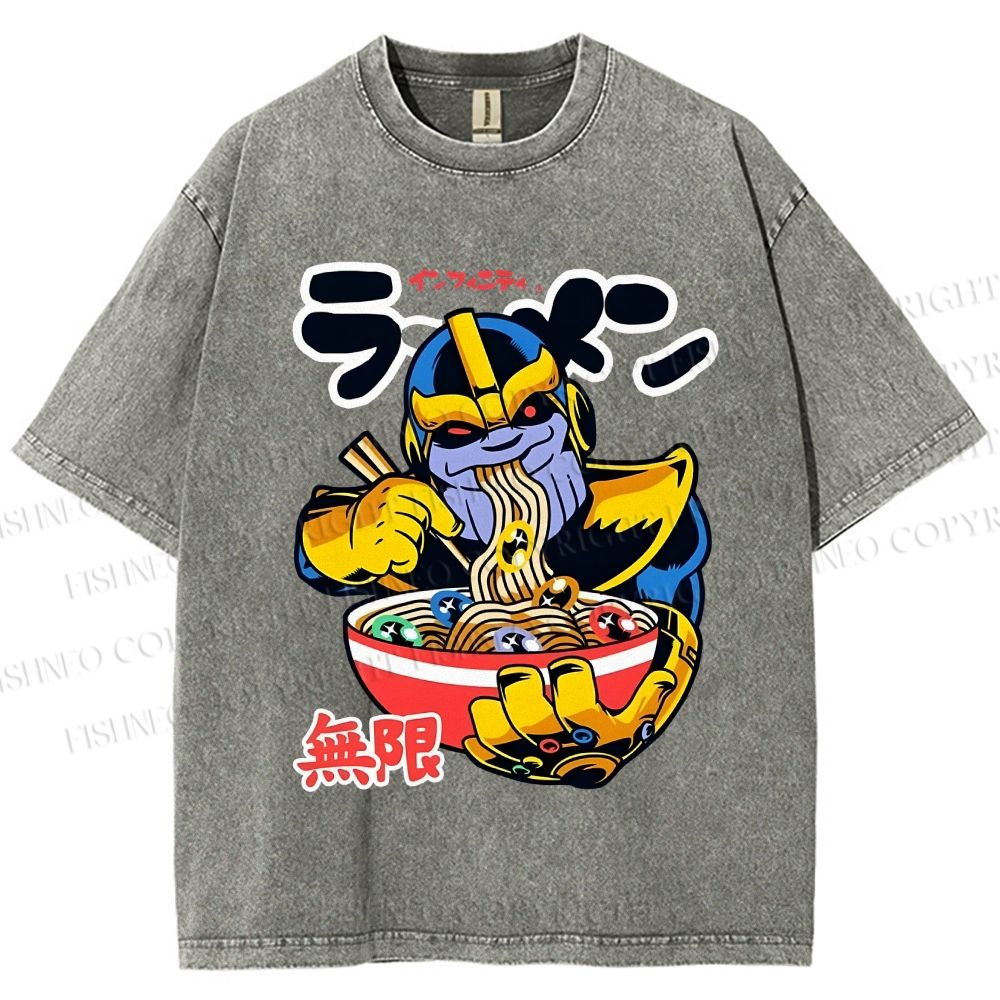 Unisex Infinite Ramen Printed Washed Tee