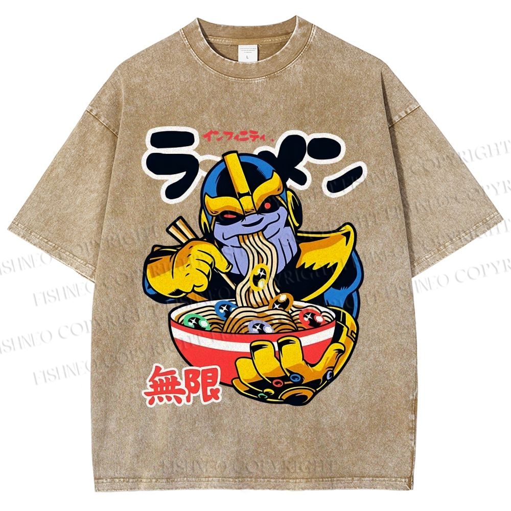 Unisex Infinite Ramen Printed Washed Tee