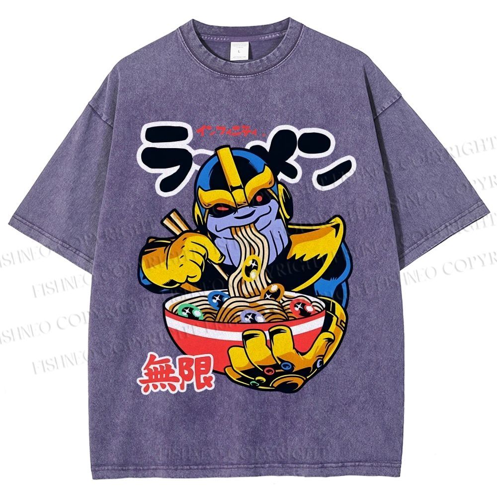 Unisex Infinite Ramen Printed Washed Tee