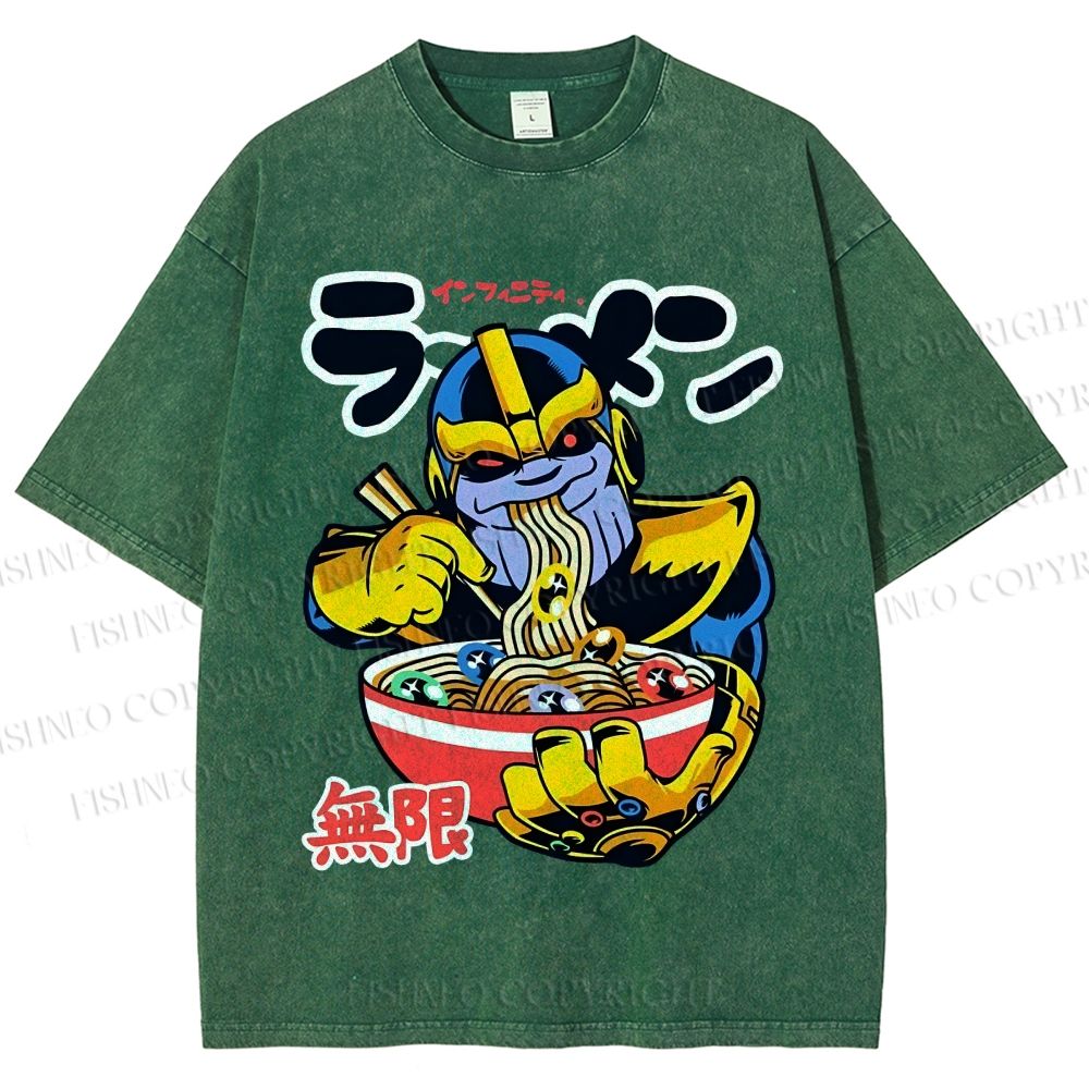 Unisex Infinite Ramen Printed Washed Tee