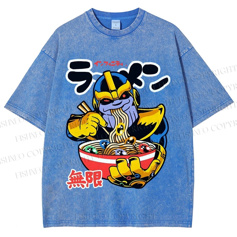 Unisex Infinite Ramen Printed Washed Tee