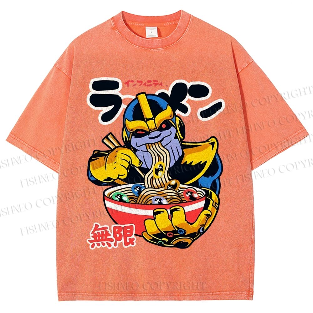 Unisex Infinite Ramen Printed Washed Tee