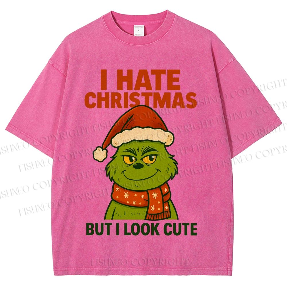 Unisex I Hate Christmas Printed Washed Tee