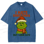 Unisex I Hate Christmas Printed Washed Tee