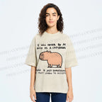 Unisex I Will Never Be As Nice As A Capybara Printed Washed Tee