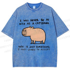 Unisex I Will Never Be As Nice As A Capybara Printed Washed Tee