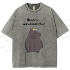 Unisex Hippo Become ungovernable Printed Washed Tee