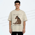 Unisex This Actually is My First Rodeo Horse Printed Washed Tee